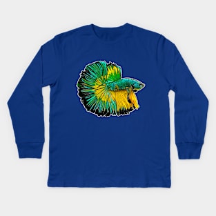 Betta splendens Kids Long Sleeve T-Shirt